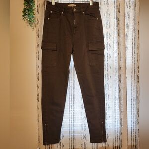 Womens Army Green Skinny Cargo Pants